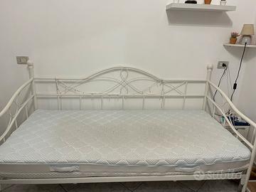 LETTO IN FERRO BIANCO + MATERASSO