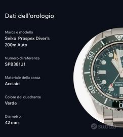 Seiko Prospex Diver’s 200m GMT Verde 42 SPB381J1