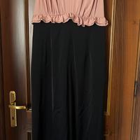 TUTA ELEGANTE CERIMONIA ROSA E NERA – TAGLIA 52