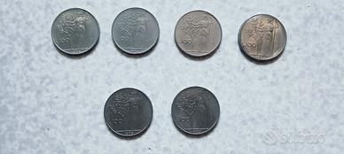 Monete 100 lire 1956 1963 1978 1979 1983 Minerva