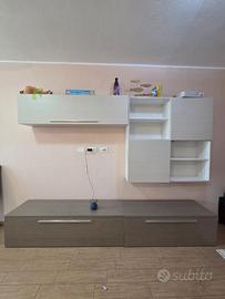 Parete soggiorno modulabile