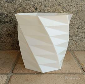 Vaso Coprivaso Geometrico Stampato in 3D Bianco