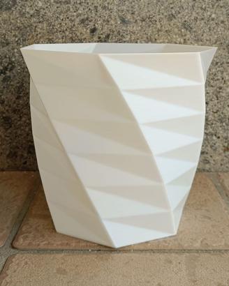 Vaso Coprivaso Geometrico Stampato in 3D Bianco