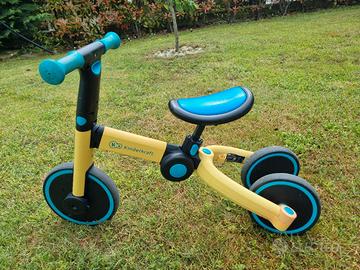 Bicicletta a spinta 3in1 4TRIKE giallo/turchese 