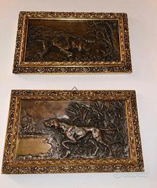 Coppia quadri BRONZO  antichi anni 40/50