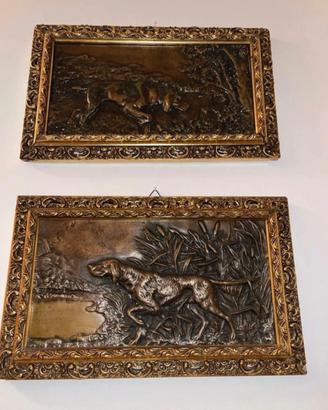 Coppia quadri BRONZO  antichi anni 40/50