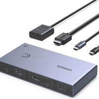 Switch HDMI USB C 4K 60Hz 2 Ingressi 1 Uscita con