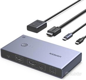 Switch HDMI USB C 4K 60Hz 2 Ingressi 1 Uscita con