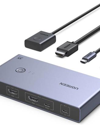 Switch HDMI USB C 4K 60Hz 2 Ingressi 1 Uscita con