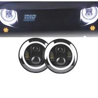 FARI PER JEEP WRANGLER 96-18 ANGEL EYES LED NERO