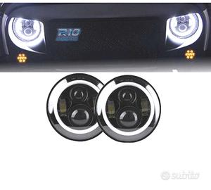 FARI PER JEEP WRANGLER 96-18 ANGEL EYES LED NERO