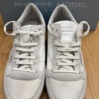 Philippe Model Tropez Uomo suede bianco 43 OTTIME