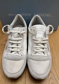 Philippe Model Tropez Uomo suede bianco 43 OTTIME