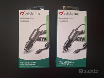 2 caricabatterie  da auto micro usb CELLULARLINE