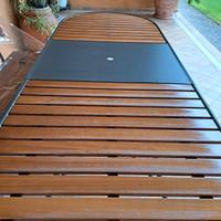 SET GIARDINO TAVOLO SEI SEDIE E PANCA