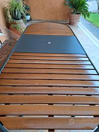 SET GIARDINO TAVOLO SEI SEDIE E PANCA