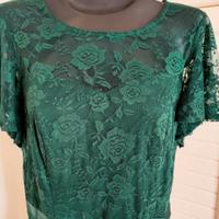 Vestito verde manica corta