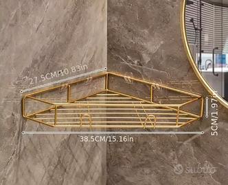 Mensola dorata porta saponi doccia