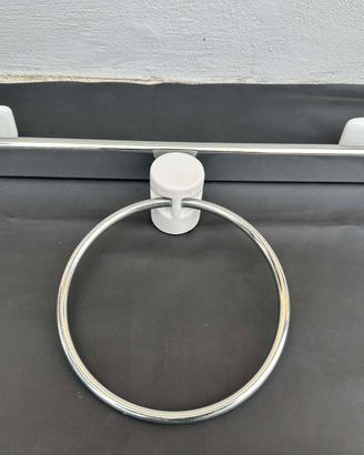 2 porta salviette in acciaio porcellana anni 80