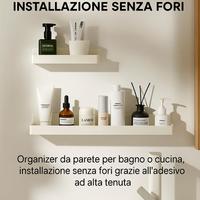 Mensola Adesiva 27cm Senza Fori– Per Bagno o Cucin