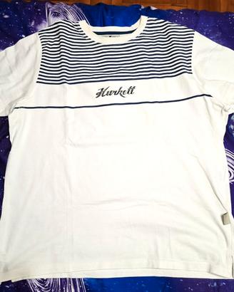 T-Shirt HURKETT bianga a righe mis. XL Usata Perf.