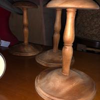 3 porta cappelli vintage in legno