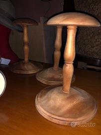 3 porta cappelli vintage in legno