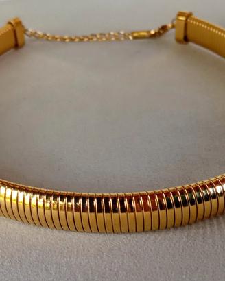 Collana tubogas choker oro 18 carati