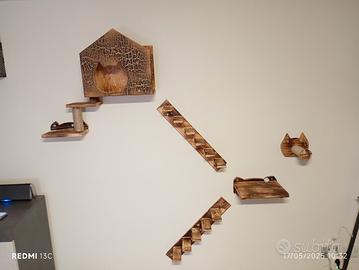 percorso per gatti da appendere a muro 