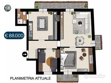 Trilocale luminoso