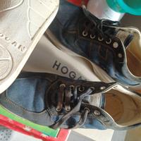 Sneaker Hogan color jeans in pelle unisex