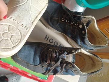 Sneaker Hogan color jeans in pelle unisex