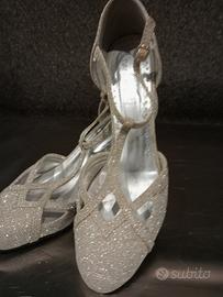 scarpe da ballo lurex argento.