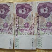 Banconote lotto 3. Pezzi  50000