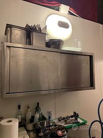 PIANO LAVORO, MOBILI,  PENSILI E CARRELLI  ACCIAO