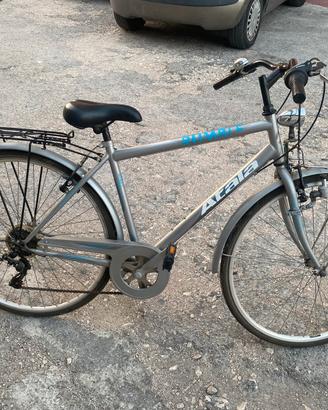 Bicicletta da città con portapacchi e cestino