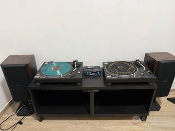 (Coppia) di Technics 1210 mk2+ casse+mobile vinile