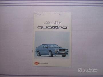BROCHURE CATALOGO AUTO AUDI COUPE' QUATTRO 1986.