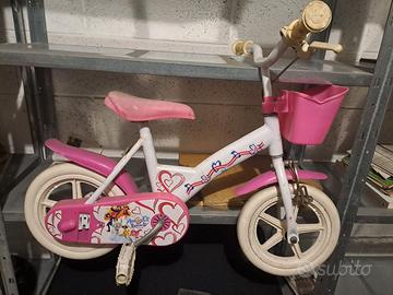 Bicicletta 12'' bianca e rosa da bambina