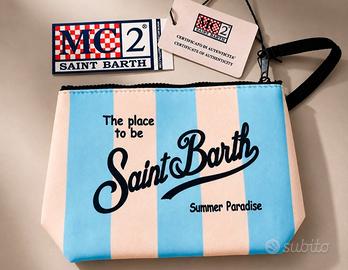 pochette MC2 saint barth righe azzurre 