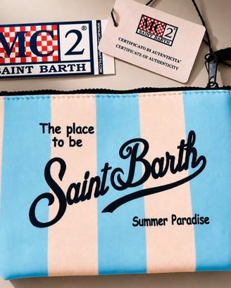 pochette MC2 saint barth righe azzurre 