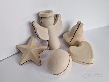 FORME in CARTA PRESSATA da DECORARE, 5 pezzi CWR