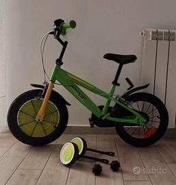 bicicletta con rotelle bimbo 3-6 anni, come nuova