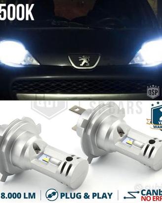 Lampadine LED H4 per fari Peugeot 107 Luce Bianca