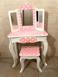 Specchiera da Bambina con Sgabello