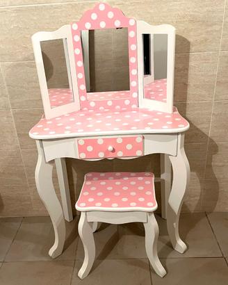 Specchiera da Bambina con Sgabello