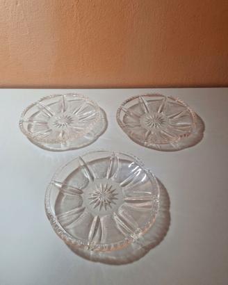 Sottobicchieri vintage in vetro lavorato