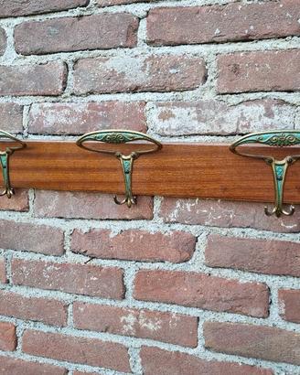Attaccapanni vintage legno e metallo stile liberty