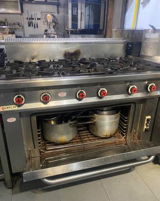 Cucina professionale 6 fuochi