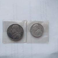 2 monete argento pio xI 10 lire 1930-5 lire 1934
